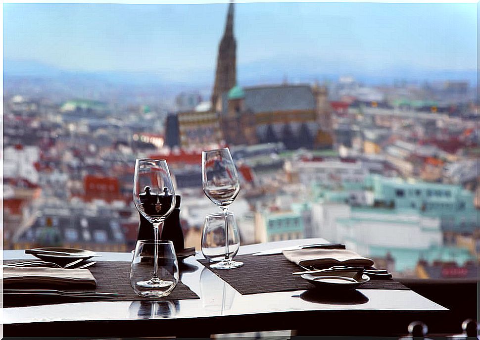 Table in one of Vienna's restaurants