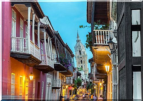 Streets of Cartagena in Colombia