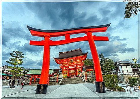 View of Fushimi Inari Taisa, one of Kyoto's treasures