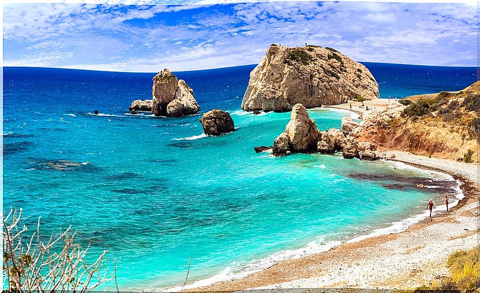 Petra tou Romiou beach on the island of Cyprus