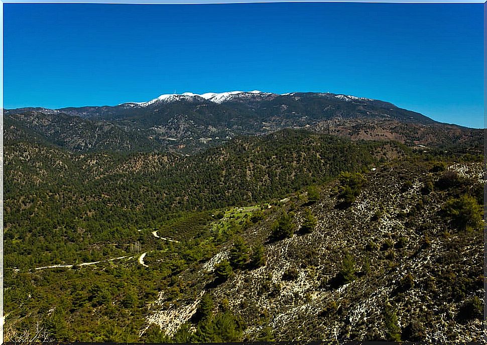 View of Mount Olympus in Cyprus