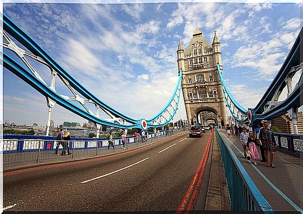 London Tower Bridge pedestrian walkway