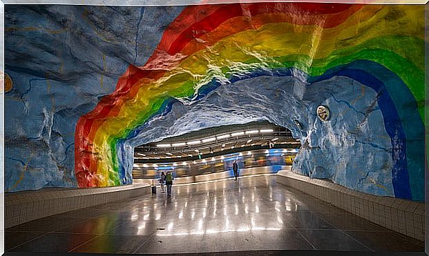 Stadion in the Stockholm metro