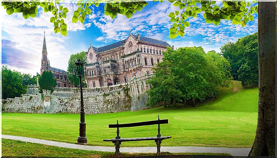 View of the Sobrellano Palace in Comillas