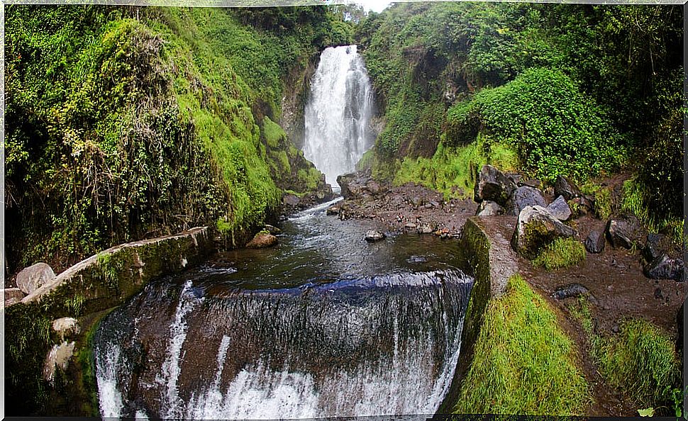 Peguche waterfall in Otavalo