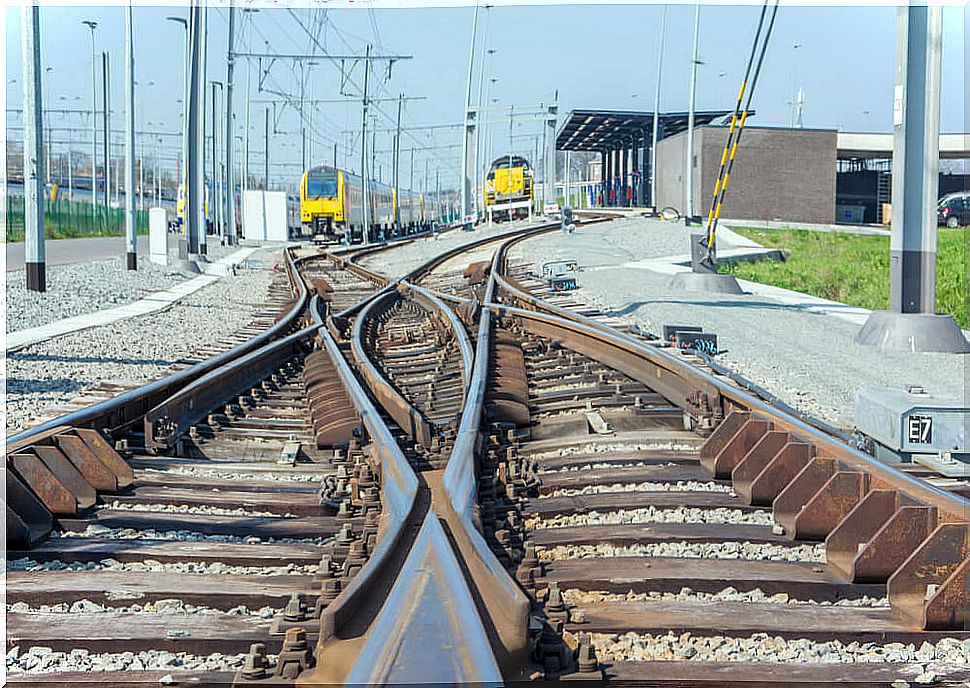 Train tracks in Belgium