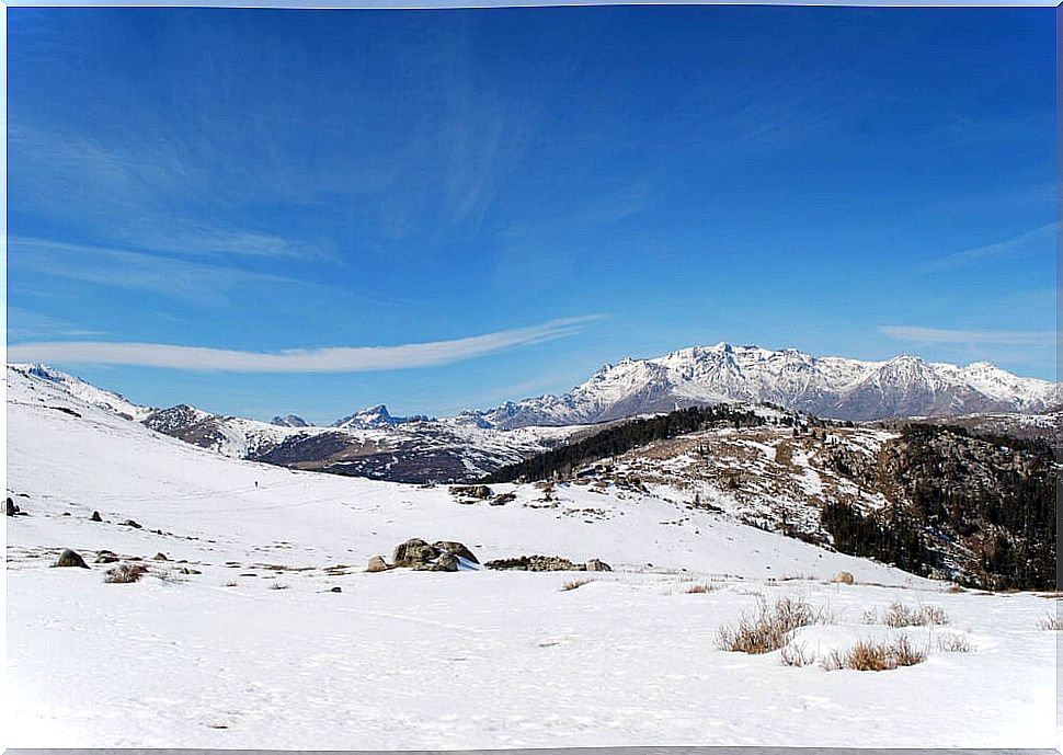 Mountains of Corsica in winter