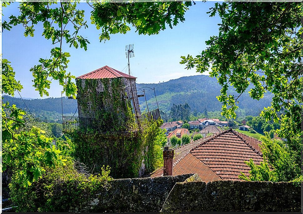 Monastery and landscape in Cotobade.