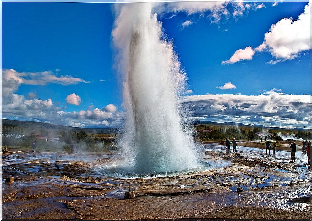 Geysir, one of the curiosities of Iceland