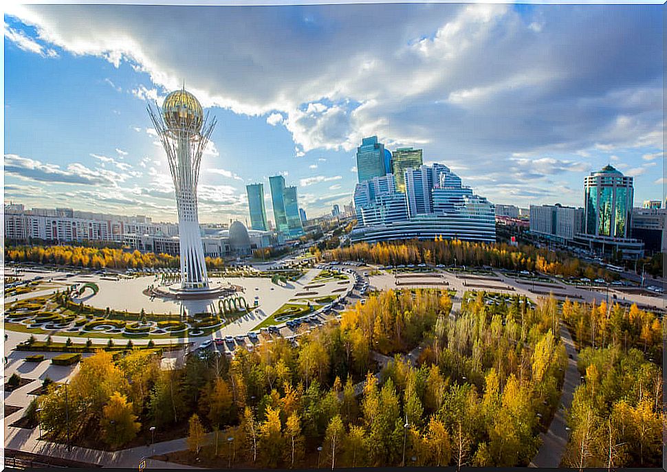 View of Astana, one of the treasures of Kazakhstan