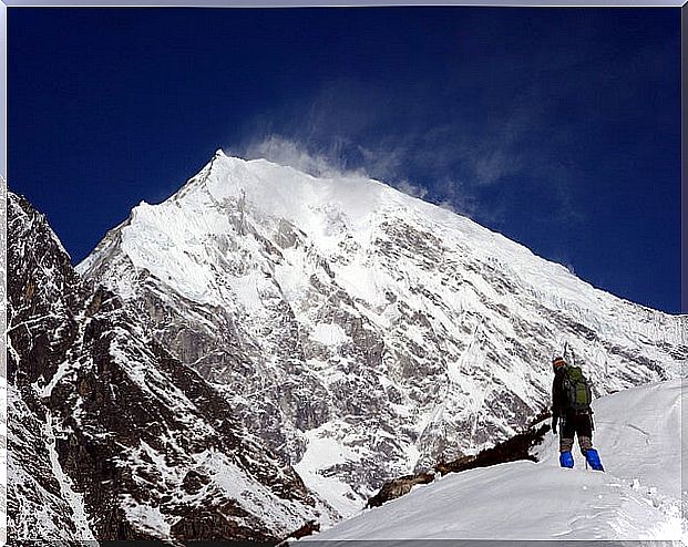 Sportsman in Langtang National Park in Nepal