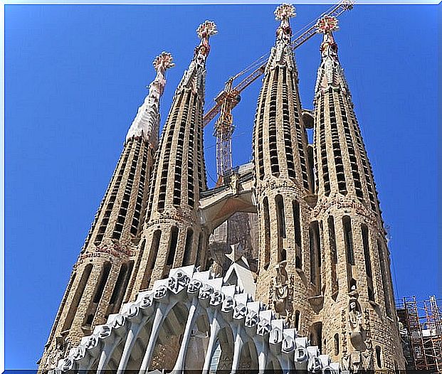 Sagrada Familia towers in barcelona