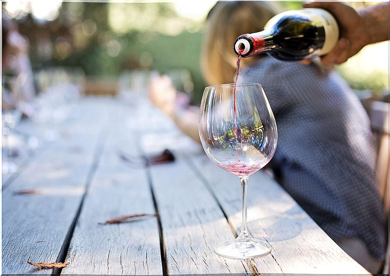 Man serving at a wine tasting