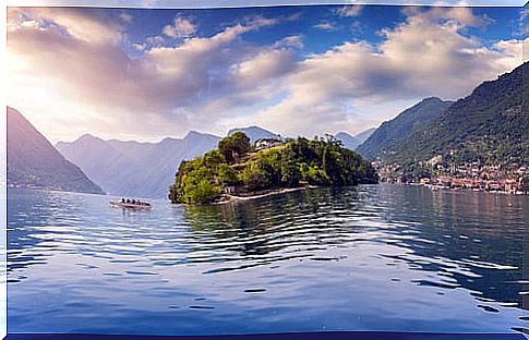 Island of Comacina in Lake Como