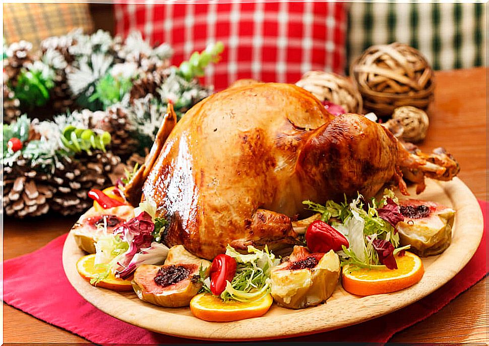 Roasted turkey, one of the Christmas traditions in Peru