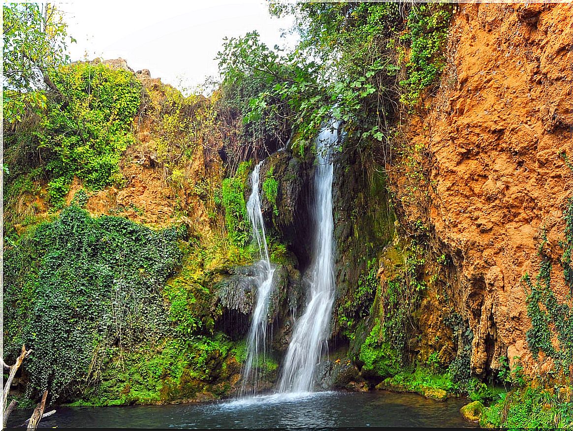 The Huesna waterfalls are a natural attraction in the Sierras del Norte in Seville.