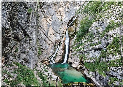 Savica waterfall in Slovenia