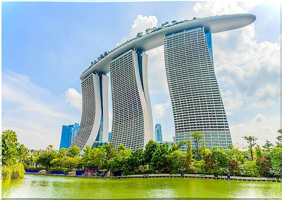 Marina Bay Sands, one of the largest shopping centers in Singapore.