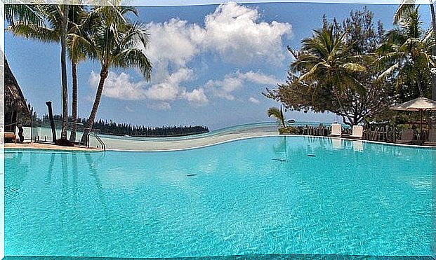 Swimming pool in a resort