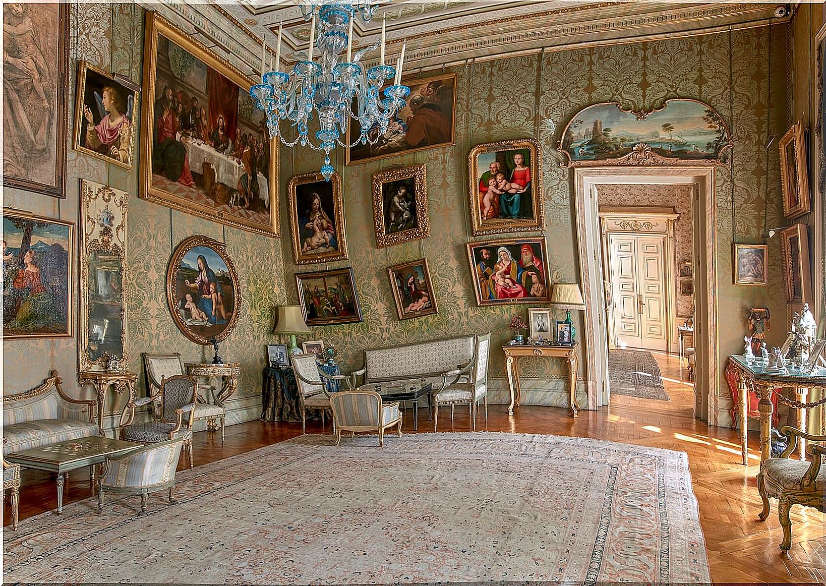 Works of art in the Italian Room of the Liria Palace.