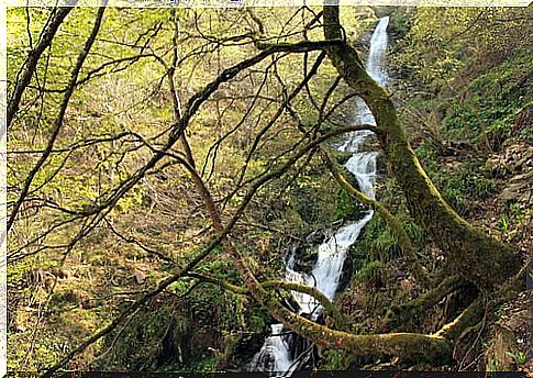 Xiblu waterfall in Asturias