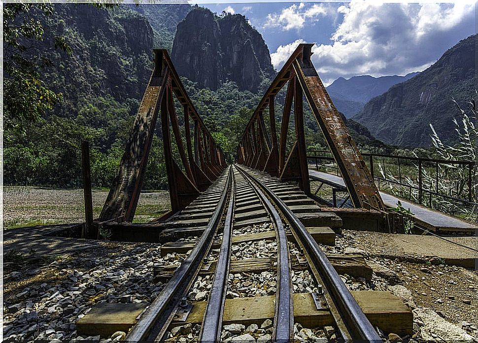 Solar train tracks to Aguas Calientes