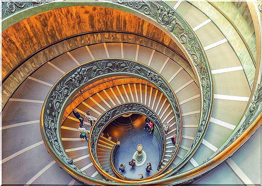 The Bramante staircase is one of the beauties of the Vatican Museums.