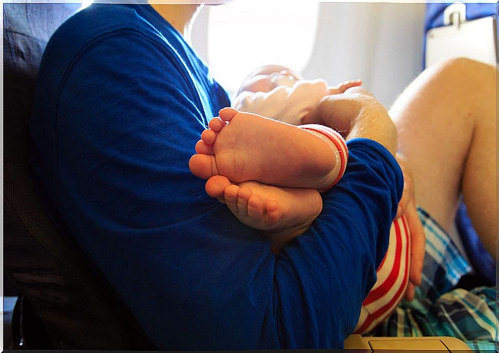 Newborn on an airplane