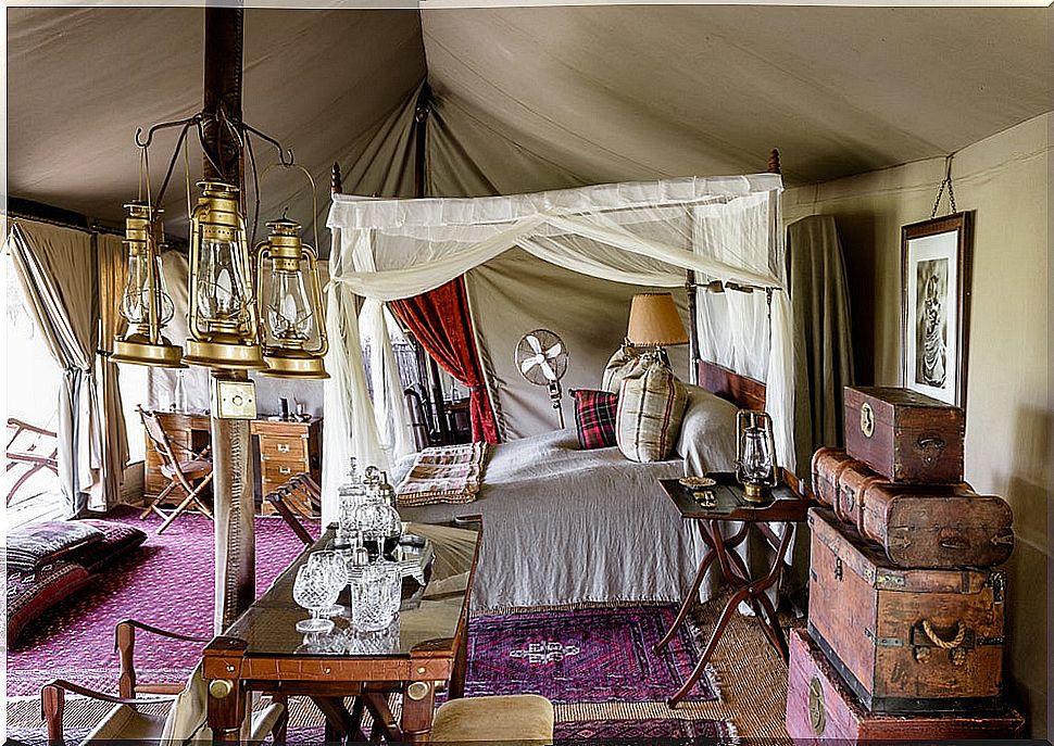 Glamping tent in Tanzania